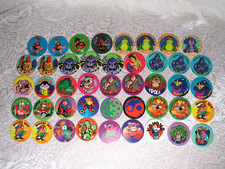 LOT OF 44 VINTAGE ROHKS POGS CAVEMEN KANE SKULL RAIDER BOOGER BOY KING TROLL