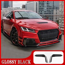 Fit For Audi Tt Rs Ttrs 8s 2016-18 Gloss Black Front Bumper Fins Canard Splitter Fit For Audi Tt Rs Ttrs 8s 2016-18 Gloss Black Front Bumper Fins Canard Splitter