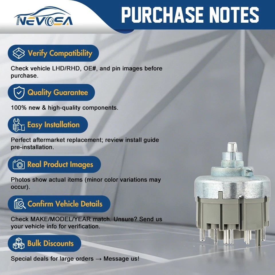 0005456204 Headlight Head Light Dimmer Switch For Mercedes Benz W202 W124 W126 - Image 4 of 4