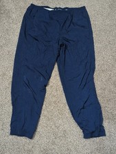 Vtg 90s Nike Nylon Navy Blue Track Pants Mens 2XL Mesh Lining