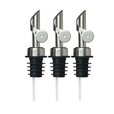 3pcs Stainless Steel Bottle Pourer Wine Olive Oil Dispenser Spout Kitchen Bar