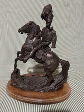Heredities Bronze Cast Sculpture Hussar Officer Charge of the Light Brigade 13"