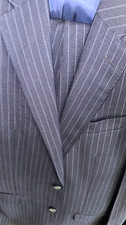 TM lewin Navy Pinstripe Suit Regular Single-Breasted 2-Button