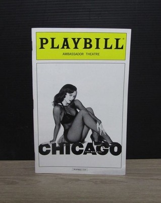 Playbill Chicago Musical Program - Ambassador Theatre Broadway - 2013