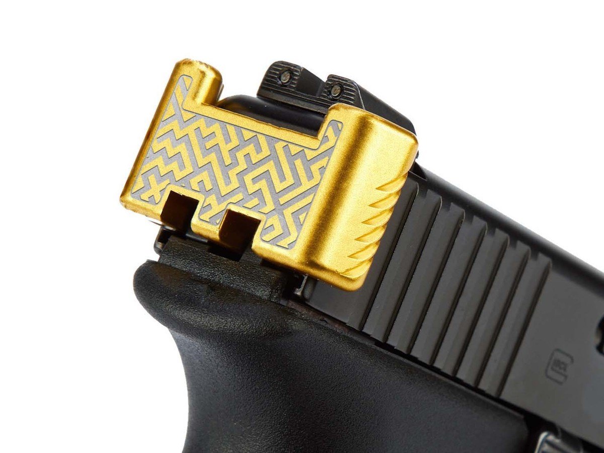 NDZ Slide Racker Back Plate for Glock Gen 1-5 Silver Aluminum