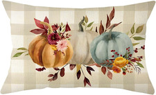Fall Pumpkin Throw Pillow Cover 12x20 Inch, Autumn Pumpkin Thanksgiving Harvest