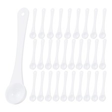 30Pcs Measuring Spoon with Short Handle Teaspoon 0.5g Plastic Scoops White