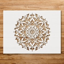 Intricate Mandala Flower Wall Art Reusable Plastic Stencil Physical Product -