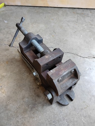 Vintage Bohrer Presse Kippwinkel Schraubstock 2,5" Backen Gusseisen Werkzeugmaschine