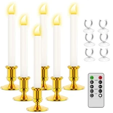 LED Window Candles With Timer, Flickering Flameless Taper Candles With Remote...