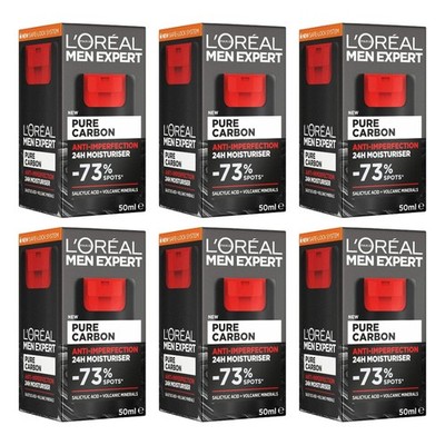 L Oréal Men Expert Pure Carbon Feuchtigkeitscreme 50 ml - 6er Pack (Anti-Imperfektion)