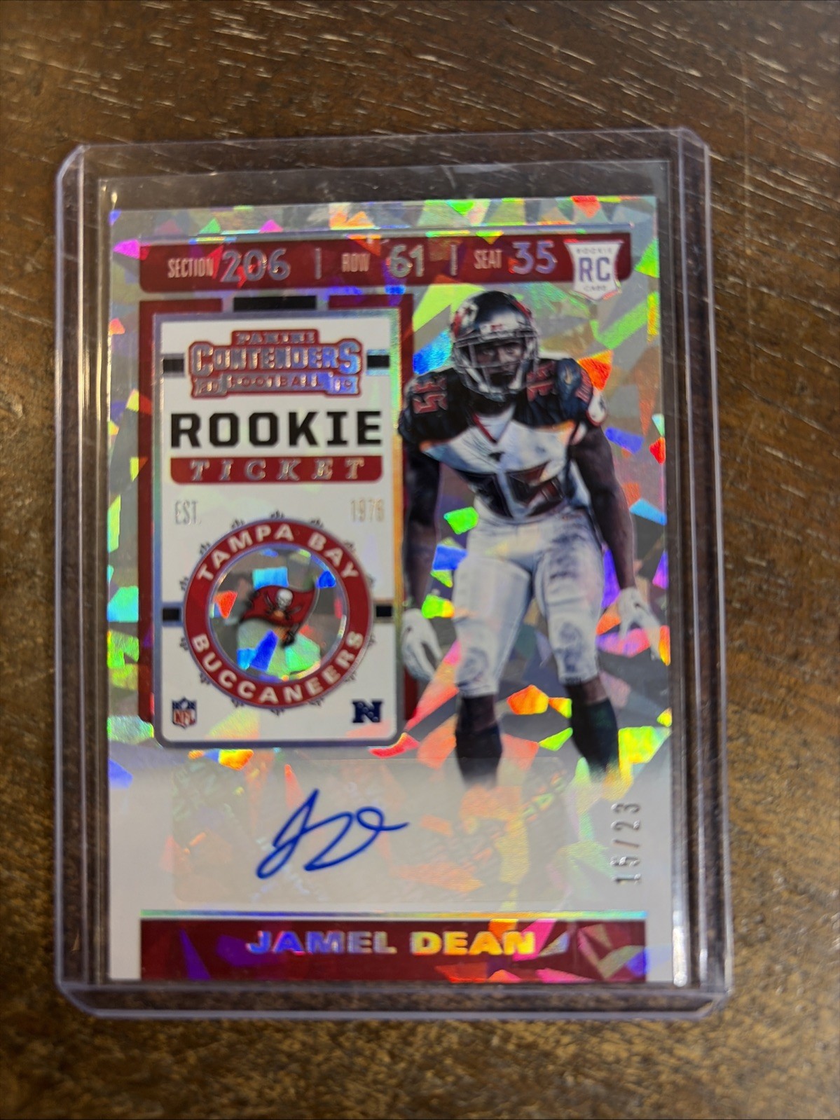 Jamel Dean Panini Contenders #218 Autograph-Cracked Ice