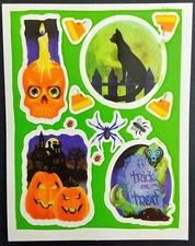 Vintage Paper Magic Eureka Halloween Vinyl Sticker Sheet