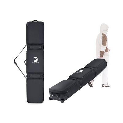 DASHINGNOAH Double Rolling Ski Bag, Waterproof Snowboard Bag with Wheels for ...