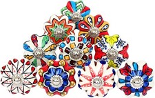 20 PC Indian Handmade Ceramic Door Knobs Handle Kitchen Cabinet Cabinet Pulls