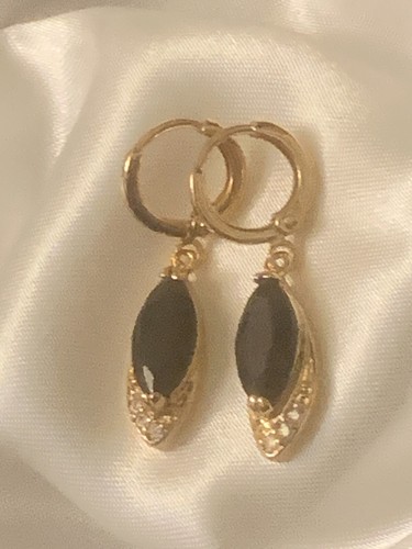 Gold Filled Drop Dangle Earrings with Marquise Gems and Sim Diamonds, GIFT BOXED - Picture 15 of 26