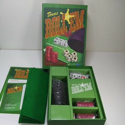 2005 Simply Fun Games ''Texas Roll-EM'' Dice Card Game New Open Box