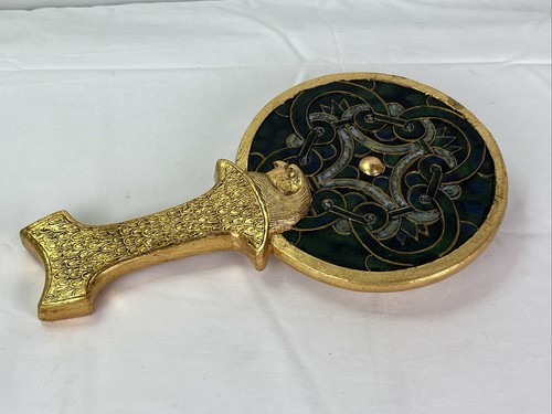 Vintage Gold Eagle Head Beveled Glass Hand Mirror 9.5" - Picture 7 of 10