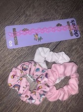 Claire s rainbow Unicorn Charm choker necklace hair tie scrunchie Jewelry Set