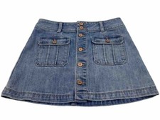 Abercrombie Fitch Womens Jean Denim Skirt W/ Buttons, Size 4, Pre-Owned, Used