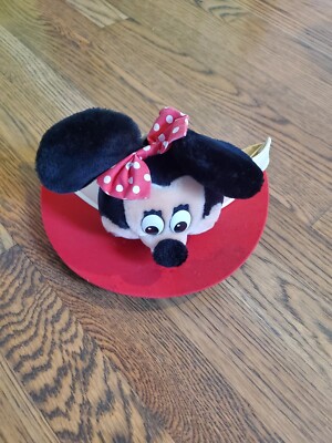 Vtg WALT DISNEY WORLD Hat Size OSFA Minnie Mouse Character White Sun Visor  Hat