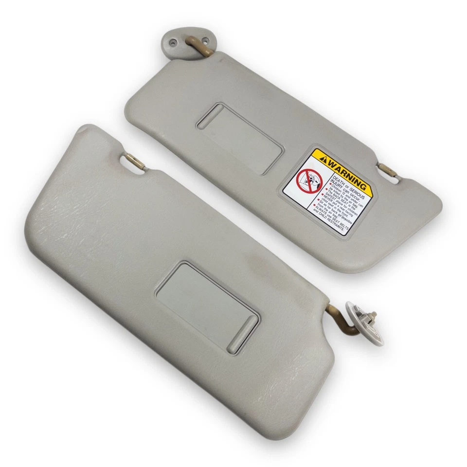 1999-2004 Grand Vitara Chevy Tracker Driver & Passenger Side Sun Visor Pair Gray - Image 2 of 4