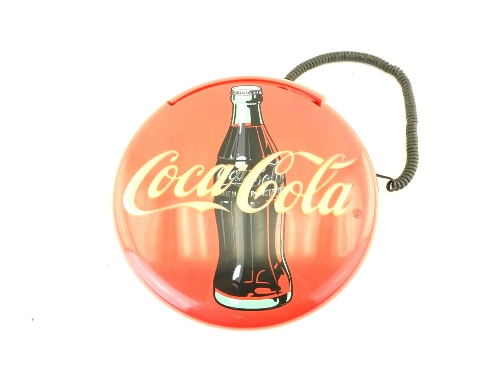 Vintage 1995 Coca Cola Button Telephone Round Disc Blinking Landline Telephone - Image 4 of 4