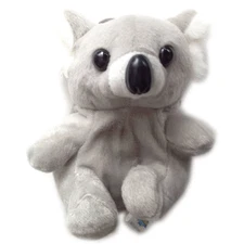 5" Plush Koala Animal 3D Zippered Coin Pouch Bag Key Chain Gray NEW