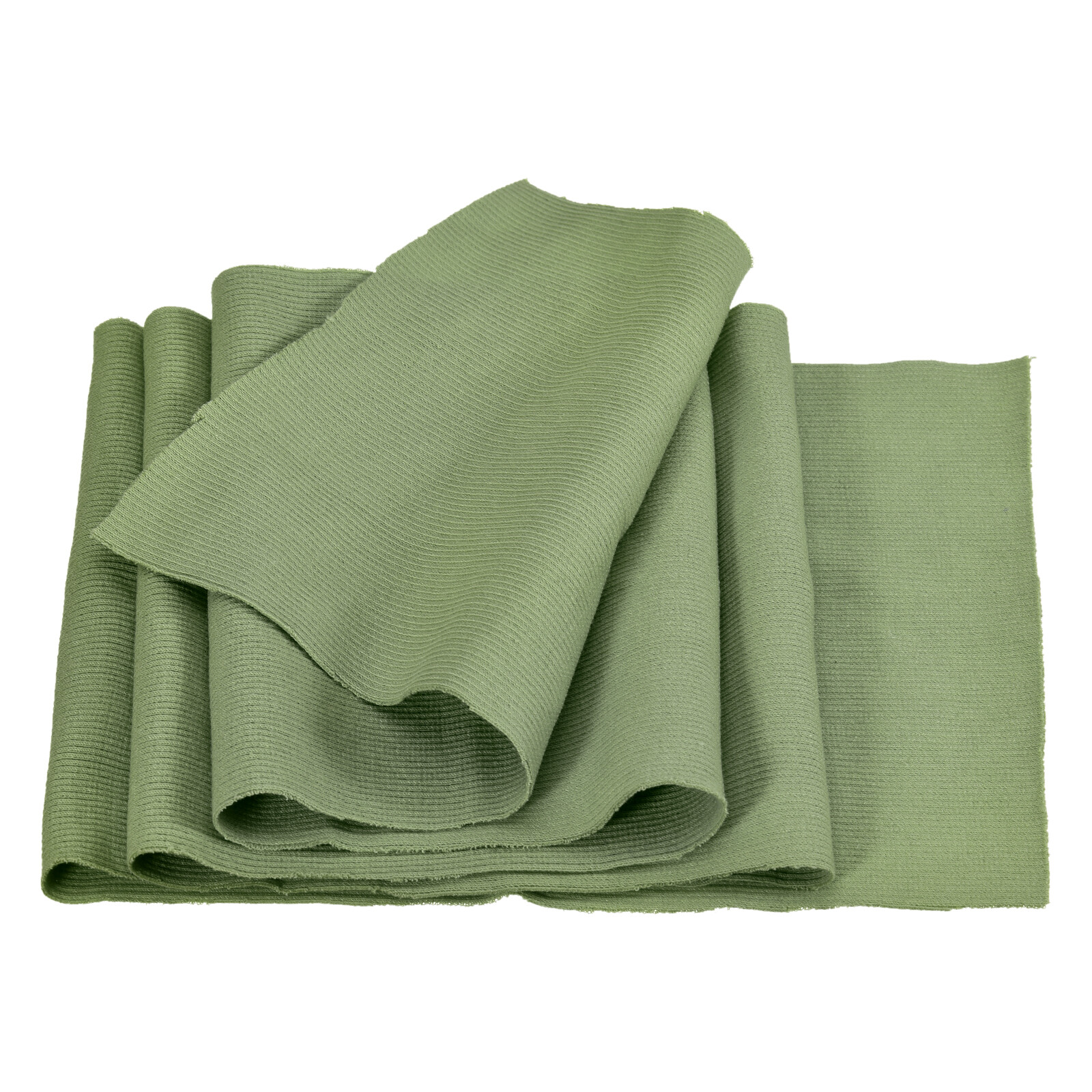 15cmx1m Elastic Cuff Ribbed Trim Cotton Fabric Knitted Stretch Band Light Green