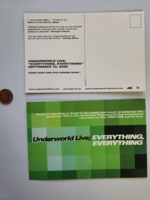 Underworld 2000 Live:Everything Promotional Postcard Flawless New Old Stock