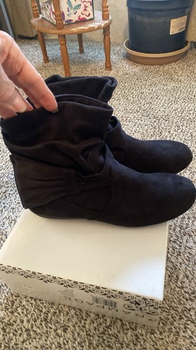 Rampage Women’s Black Ankle Casual Booties Shoes Sz 8.5 Flats - Picture 2 of 7