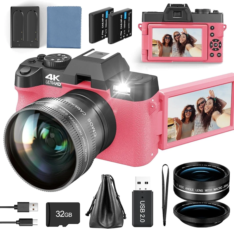 NBD 4K Digital Cameras 48MP 3'' WiFi 32GB TF YouTube Vlogging