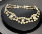 Vintage 1950s Rhinestone Bracelet Silver Tone Crystal Costume Jewelry