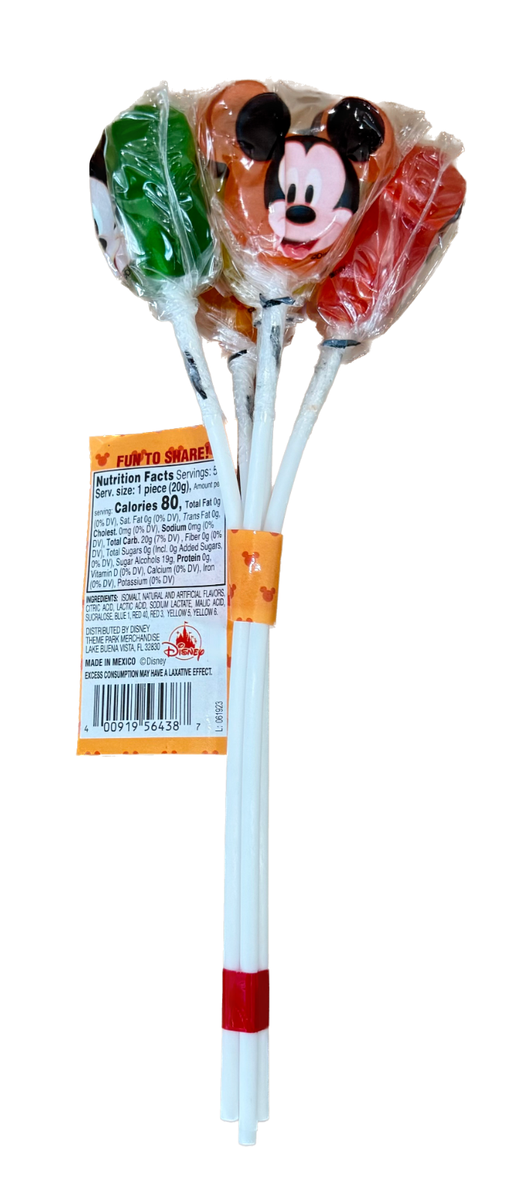 Disney Parks Candy Mickey 5 Sugar Free Lollipops Lemon Mango Peach
