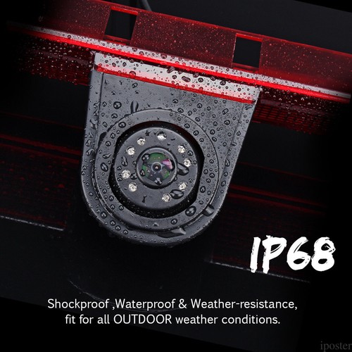 7" Mirror Monitor + Brake Light Backup Camera Kit for Ford Transit Van 2014-2018 - Picture 5 of 12