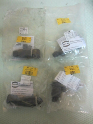4x Harting Han 3A mit Harax 446-6505 Kupplung Stecker Mannekes Schnellkupplung