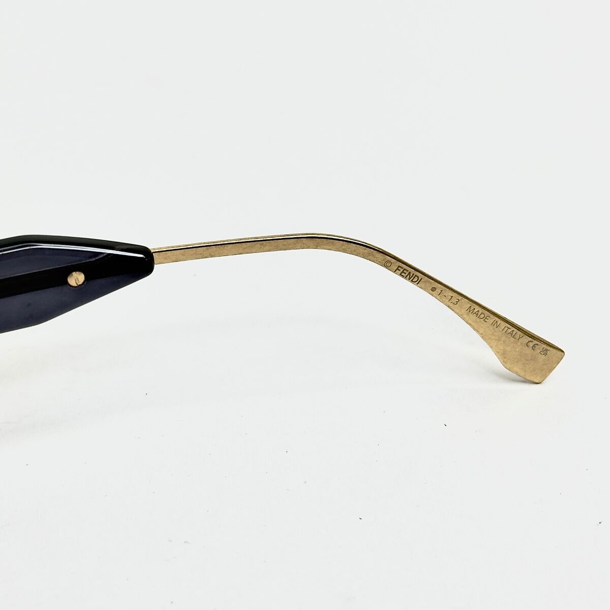 FENDI FENDIGRAPHY HOBO Logo 40066 Blue Antique Gold Rimless FENDI FENDIGRAPHY HOBO Logo 40066 Blue Antique Gold Rimless