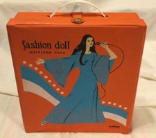 Vintage MINER Orange Red Fashion Doll Wardrobe Case Vinyl Collectible Barbie HTF