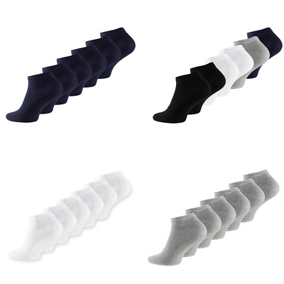 Herren Bambus Söckchen 6 Paar nahtlos Sneaker Socken schwarz grau weiß UK 6-11
