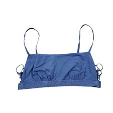 NWT - Aerie Real Good Square Neck Blue Lace-Up Side Unlined Bralette Size - M