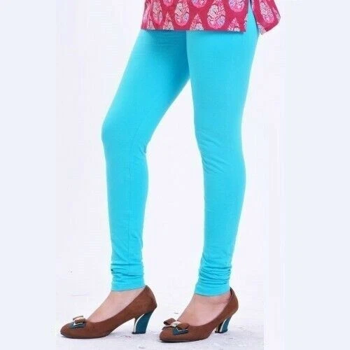 Sky Blue Color Legi Churidar Leggings for Women Cotton Bollywood