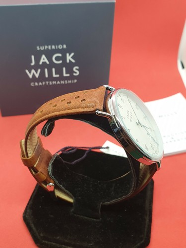 Reloj para hombre Jack Wills cromado con pantalla de fecha 3atm, correa marrón bronceado nuevo en caja. - Imagen 3 de 8