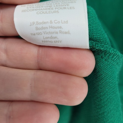 Boden womens 4 L green Bronte Ottoman V neck ribbed dress 3 qtr sleeve pockets - Picture 9 of 10