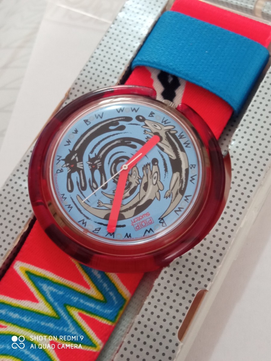 SWATCH POP 1992 MEEOOW PWK156 PERFETTAMENTE FUNZIONANTE PARI AL
