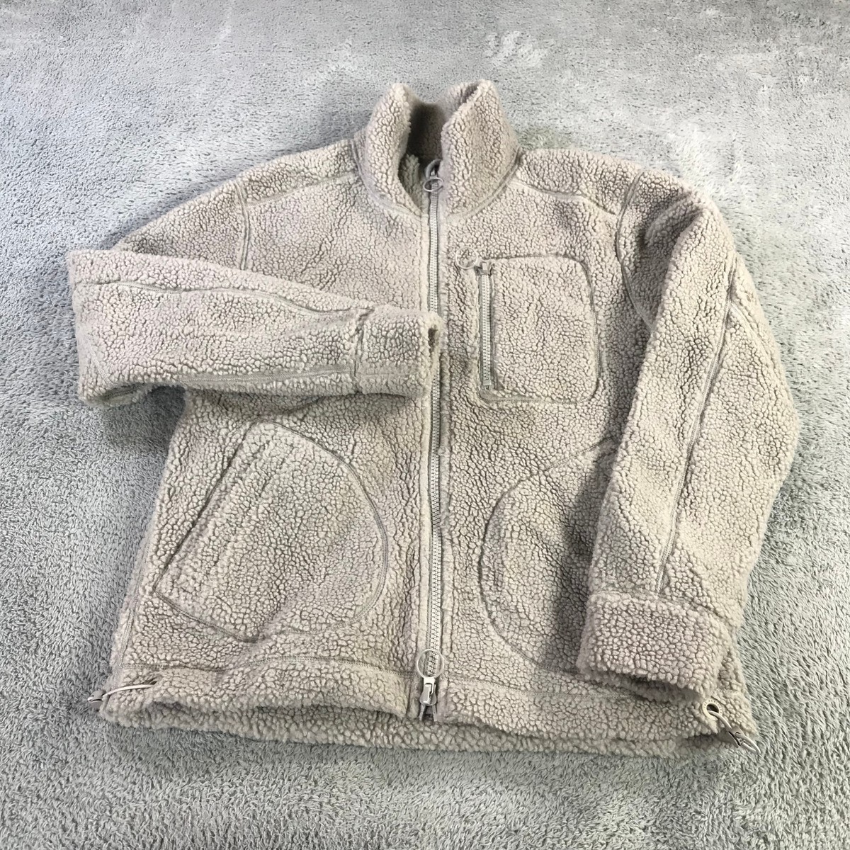 The Arrivals Jacket Mens Medium Gray Sherpa Fleece Quarter Zip