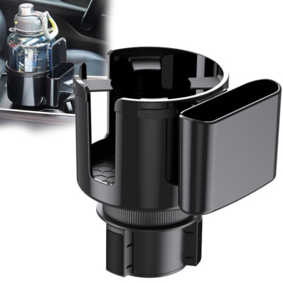 Adjustable Cup Holder Expander & Phone Holder Adapter For Honda Civic, CR-V, Accord – Black