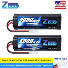 2x Zeee 7.2V 5000mAh NiMH Battery Tamiya Plug for HPI Losi Kyosho Tamiya Hobby