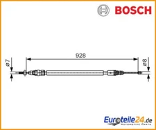 Cable pull, parking brake Bosch 1987482000 for Citroën