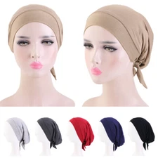 Underscarf Hijab Inner Caps Muslim Women Plain Turban Wrap Hair Loss Hats Beanie