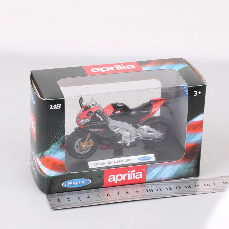 Welly Escala 1/18 Aprilia RSV 4 Fábrica Moto Modelo Bicicleta Diecast Juguete Rojo Foto 3 de 4